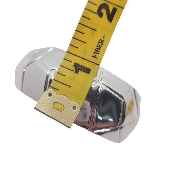 High Polished Silver Color Metal Bangle Cuff Bracelet - Picture 4 of 4